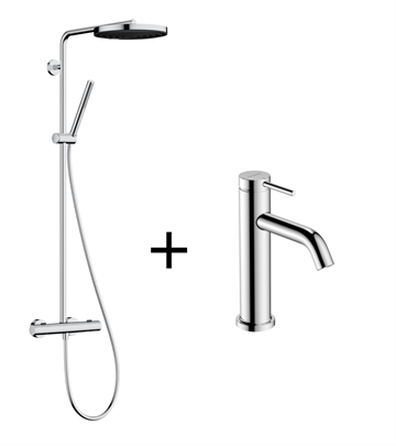 Bundle: Hansgrohe Tecturis S 110 Håndvaskarmatur + Pulsify S Puro 260 Showerpipe, Krom
